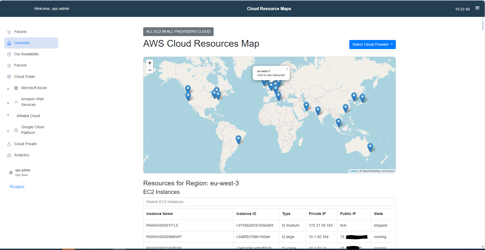 Cloud Resources Map